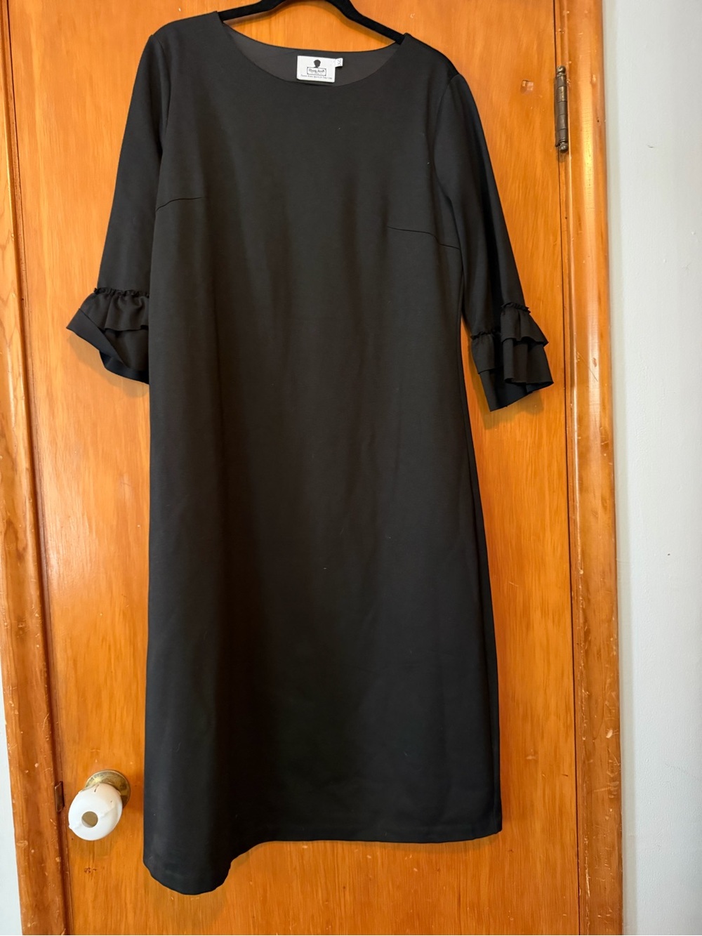 Dainty Jewells Black Midi Dress with Ruffle Sleeves